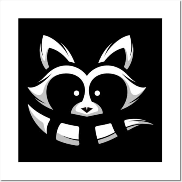 Minimalistic raccoon Wall Art by Rakos_merch